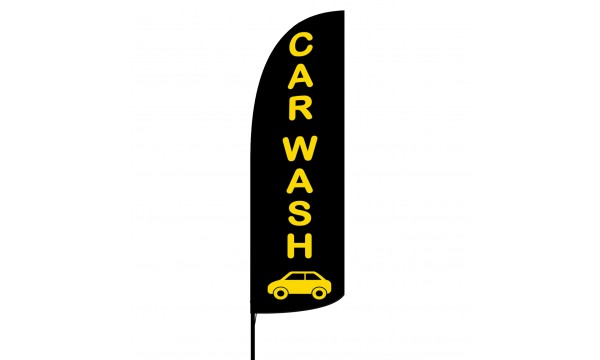 Car Wash Black Custom Advertising Flag